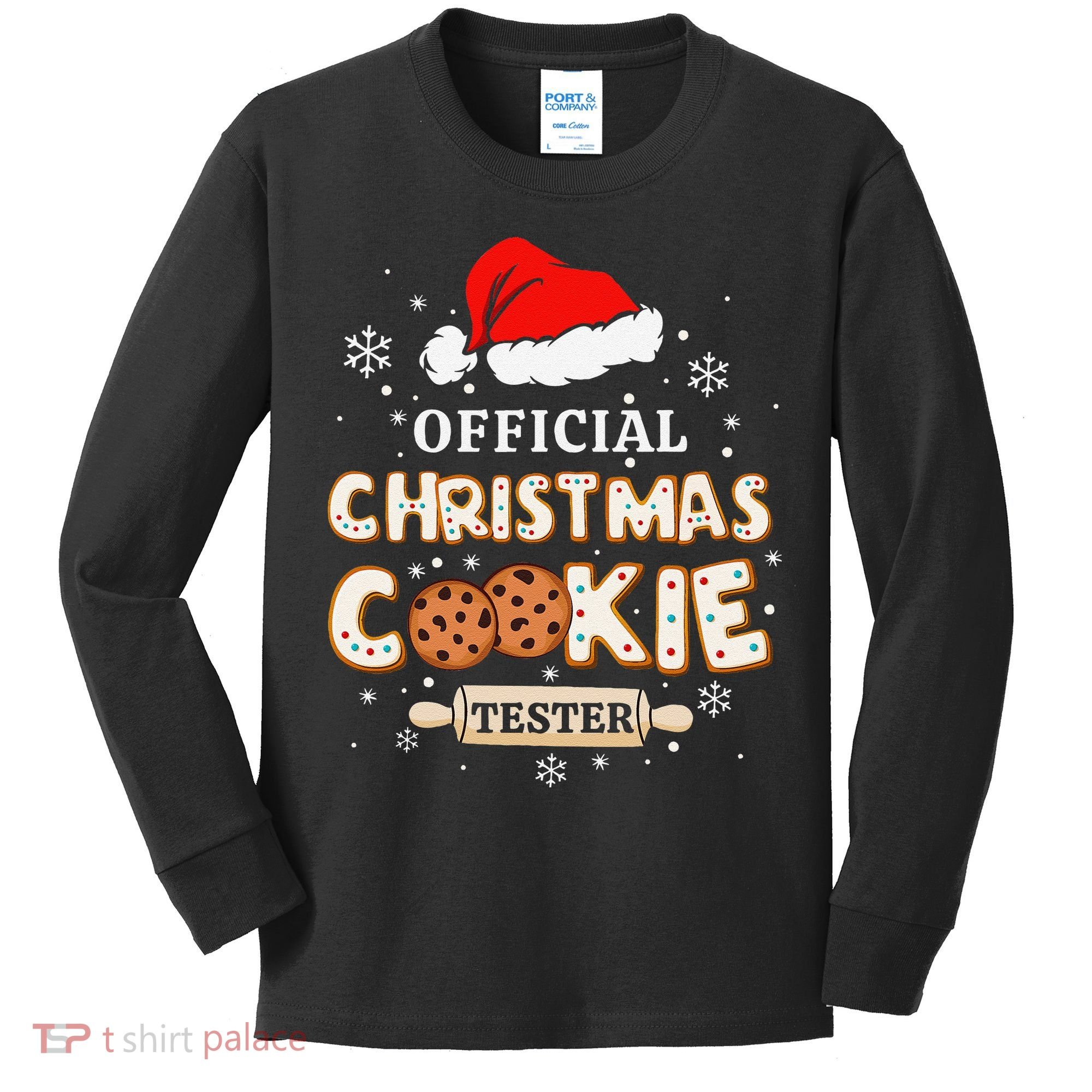 Christmas Cookie Tester Taster Baking Crew Gift Kids Long Sleeve Shirt