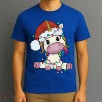 Cute Christmas Unicorn Gift Girls Who Love Unicorns Xmas Gift T-Shirt thumb 3