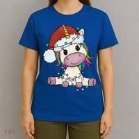 Cute Christmas Unicorn Gift Girls Who Love Unicorns Xmas Gift T-Shirt thumb 4