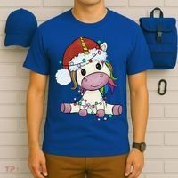 Cute Christmas Unicorn Gift Girls Who Love Unicorns Xmas Gift T-Shirt thumb 6