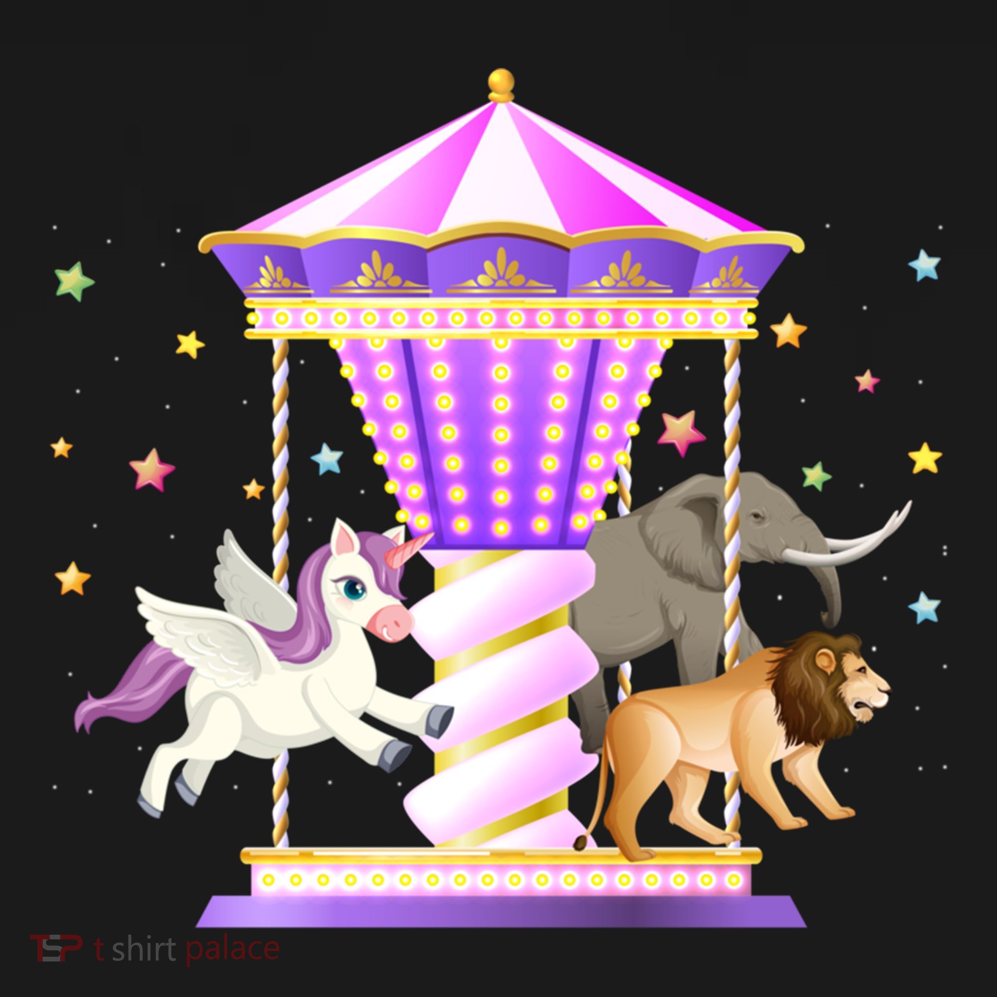 Circus Carousel Unicorn Lion Elephant Amuset Park Meaningful Gift Backpack