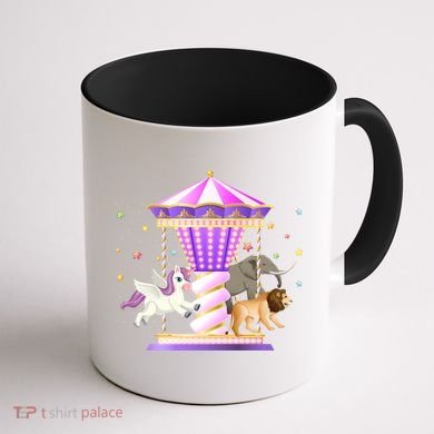 Circus Carousel Unicorn Lion Elephant Amuset Park Meaningful Gift Coffee Mug back