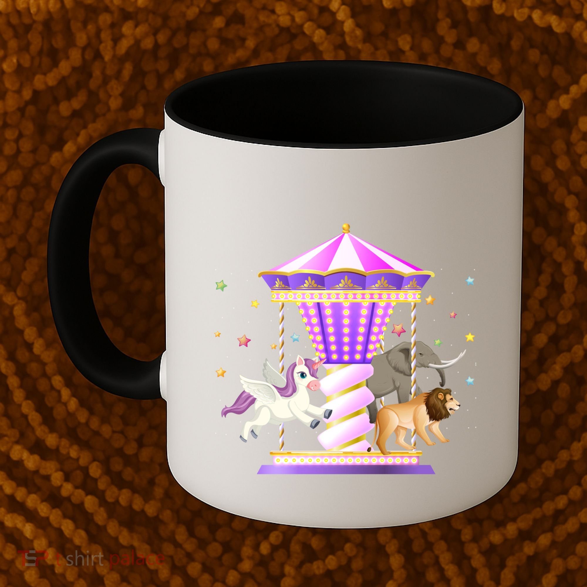 Circus Carousel Unicorn Lion Elephant Amuset Park Meaningful Gift Coffee Mug