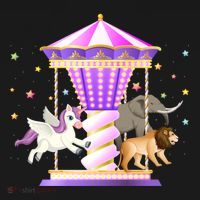 Circus Carousel Unicorn Lion Elephant Amuset Park Meaningful Gift Women's Hoodie thumb 2