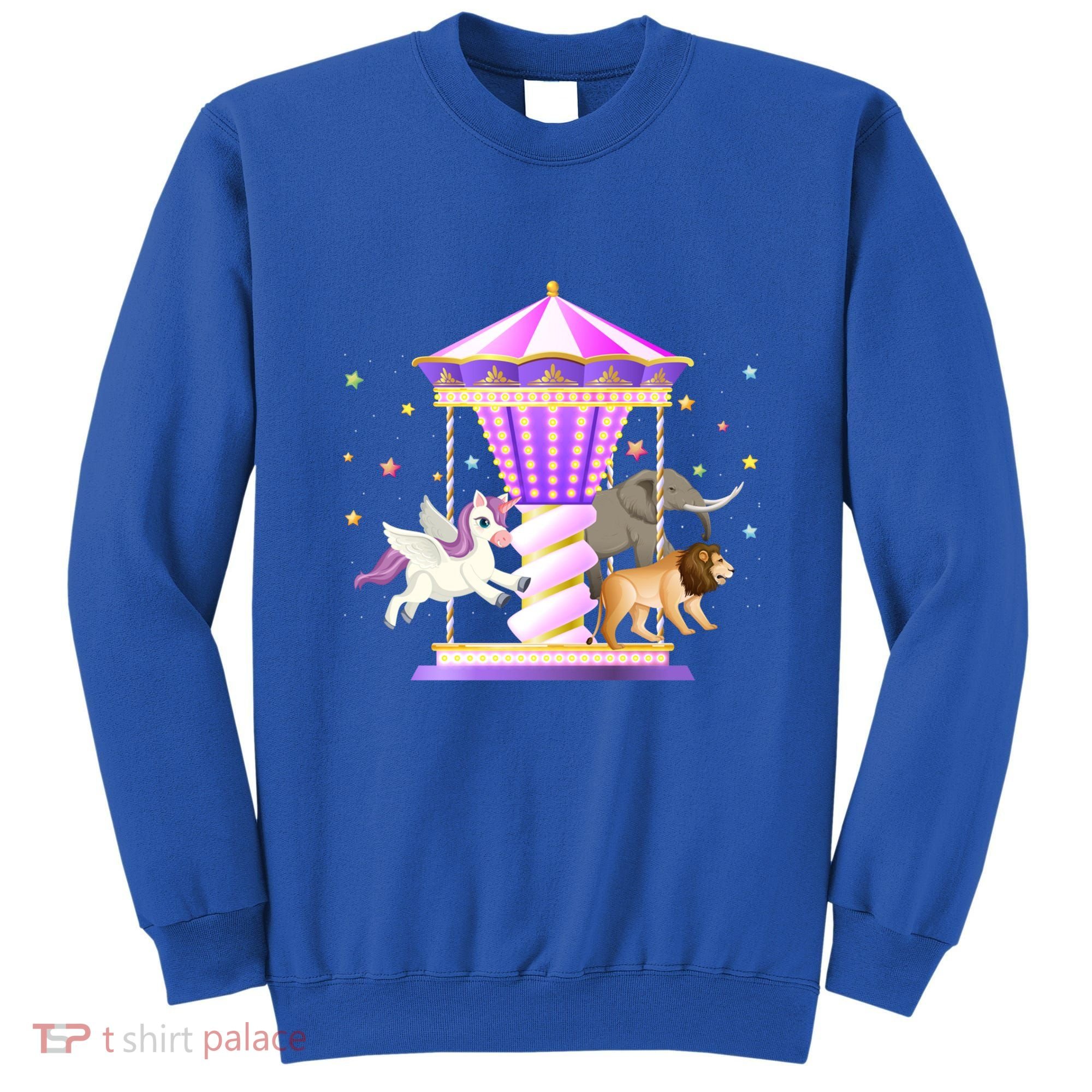 Circus Carousel Unicorn Lion Elephant Amuset Park Meaningful Gift Sweatshirt