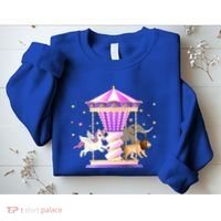 Circus Carousel Unicorn Lion Elephant Amuset Park Meaningful Gift Sweatshirt thumb 2