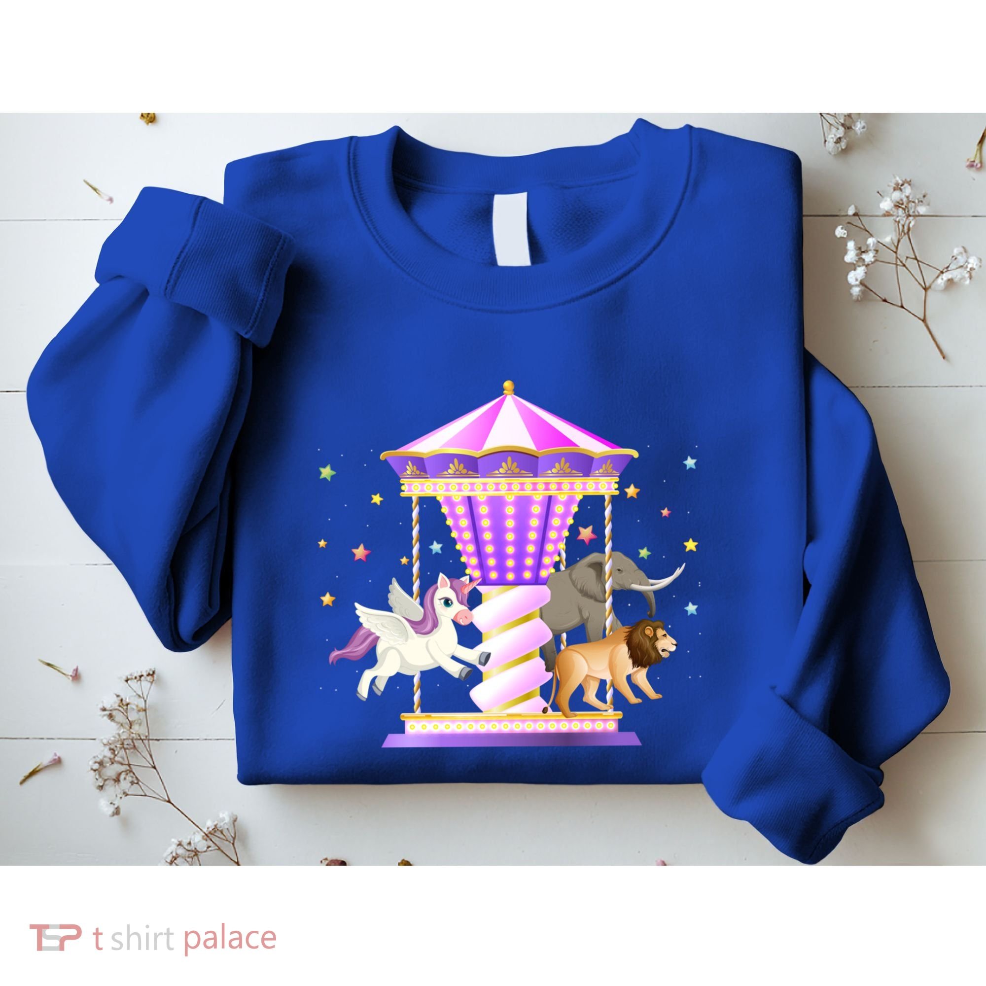 Circus Carousel Unicorn Lion Elephant Amuset Park Meaningful Gift Sweatshirt