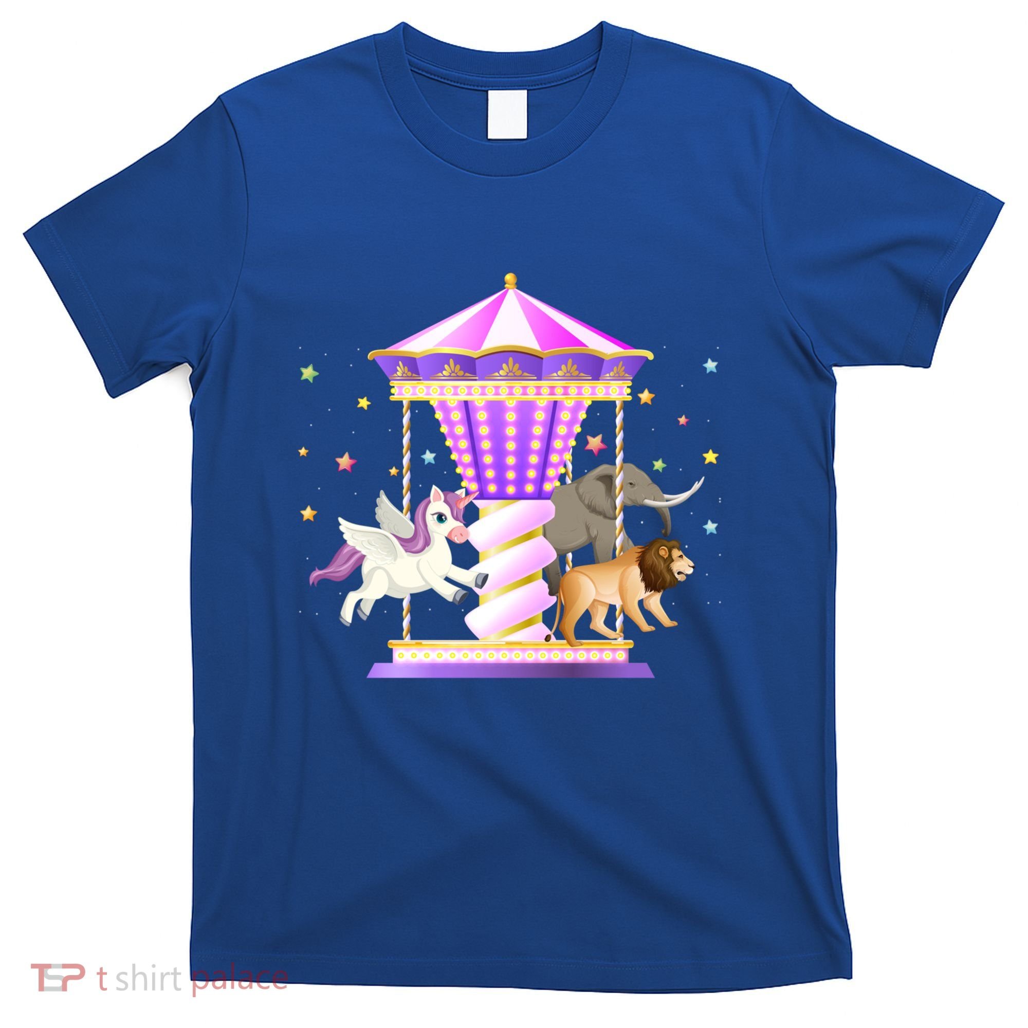 Circus Carousel Unicorn Lion Elephant Amuset Park Meaningful Gift T-Shirt