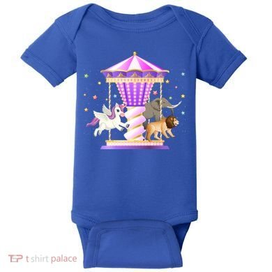 Circus Carousel Unicorn Lion Elephant Amuset Park Meaningful Gift Baby Bodysuit