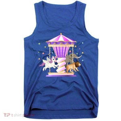 Circus Carousel Unicorn Lion Elephant Amuset Park Meaningful Gift Tank Top