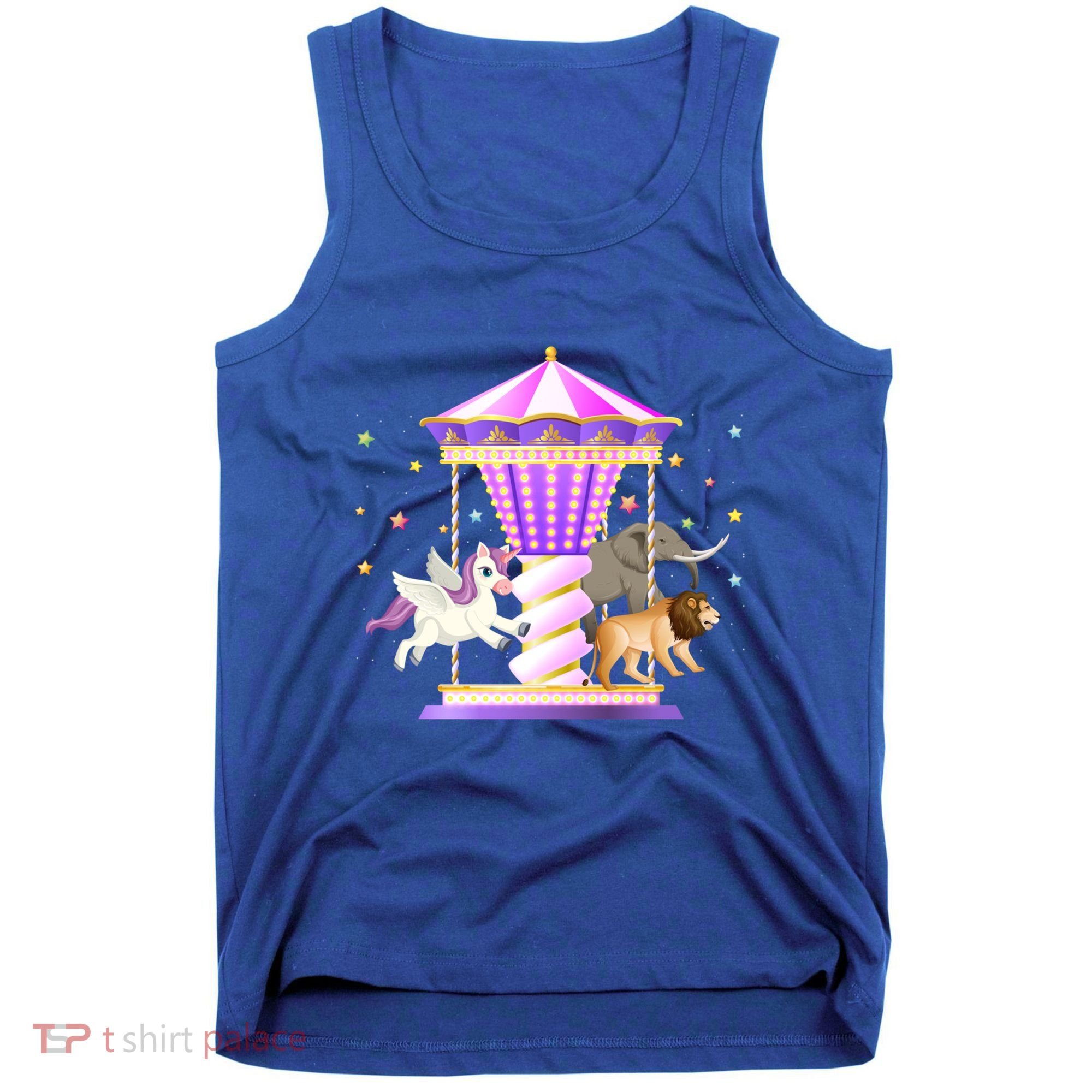 Circus Carousel Unicorn Lion Elephant Amuset Park Meaningful Gift Tank Top