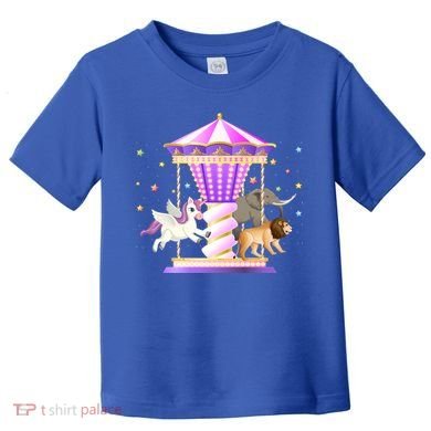 Circus Carousel Unicorn Lion Elephant Amuset Park Meaningful Gift Toddler T-Shirt