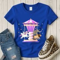 Circus Carousel Unicorn Lion Elephant Amuset Park Meaningful Gift Women's T-Shirt thumb 3