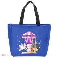 Circus Carousel Unicorn Lion Elephant Amuset Park Meaningful Gift Tote Bag thumb 0