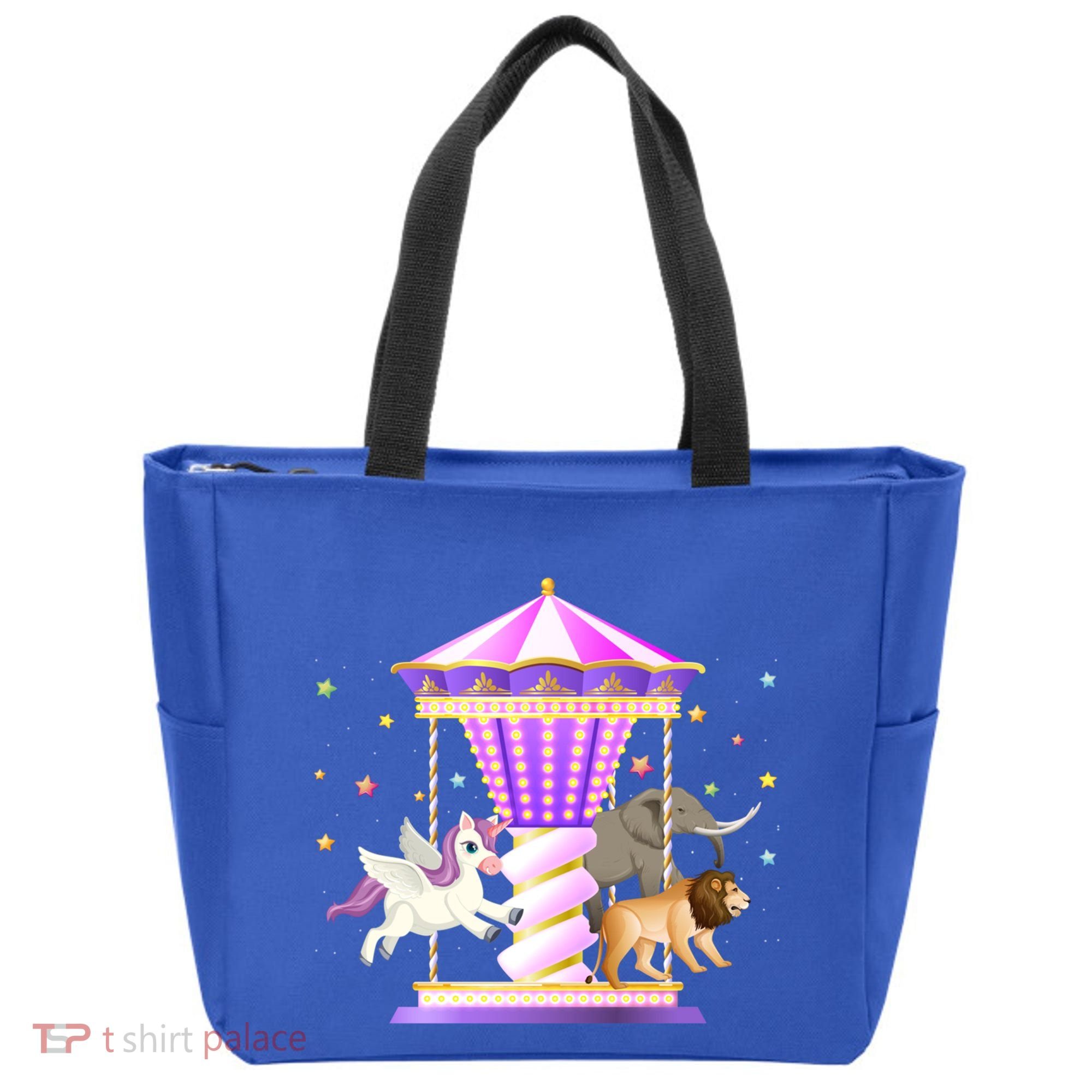 Circus Carousel Unicorn Lion Elephant Amuset Park Meaningful Gift Tote Bag