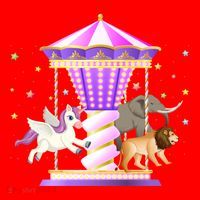 Circus Carousel Unicorn Lion Elephant Amuset Park Meaningful Gift Santa Hat thumb 1
