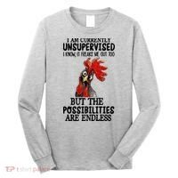 Chick Chicken Unsupervised But The Possibilities Are Endless Long Sleeve Shirt thumb 0
