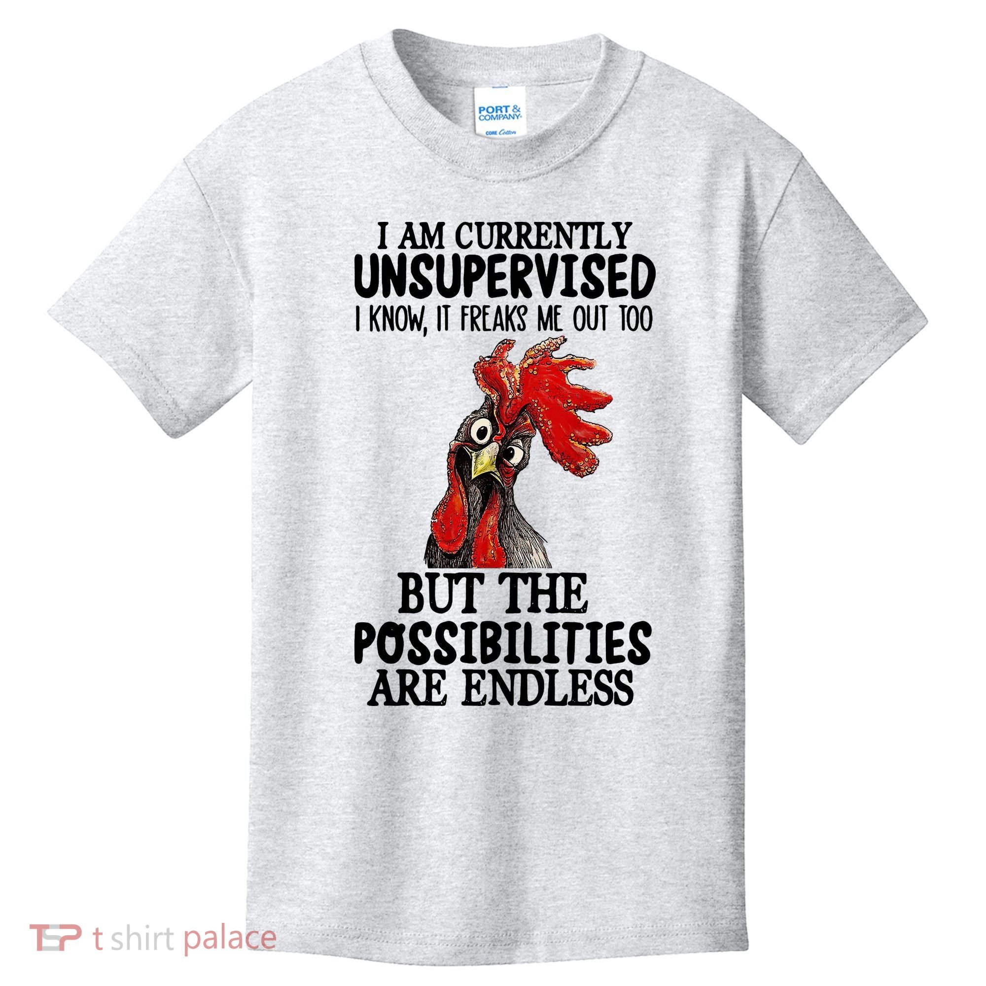 Chick Chicken Unsupervised But The Possibilities Are Endless Kids T-Shirt