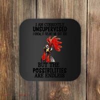 Chick Chicken Unsupervised But The Possibilities Are Endless Coaster thumb 0