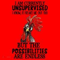 Chick Chicken Unsupervised But The Possibilities Are Endless Santa Hat thumb 1