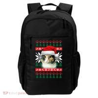 Calico Cat Ugly Christmas Sweater Style Santa Hat Kitty Mom Gift Backpack thumb 0