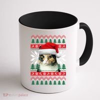 Calico Cat Ugly Christmas Sweater Style Santa Hat Kitty Mom Gift Coffee Mug thumb 1