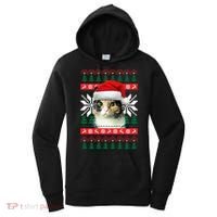 Calico Cat Ugly Christmas Sweater Style Santa Hat Kitty Mom Gift Women's Hoodie thumb 0