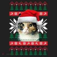 Calico Cat Ugly Christmas Sweater Style Santa Hat Kitty Mom Gift Hat thumb 2