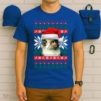 Calico Cat Ugly Christmas Sweater Style Santa Hat Kitty Mom Gift T-Shirt thumb 6