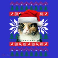 Calico Cat Ugly Christmas Sweater Style Santa Hat Kitty Mom Gift Polo thumb 2