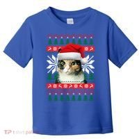 Calico Cat Ugly Christmas Sweater Style Santa Hat Kitty Mom Gift Toddler T-Shirt thumb 0
