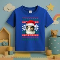 Calico Cat Ugly Christmas Sweater Style Santa Hat Kitty Mom Gift Toddler T-Shirt thumb 3