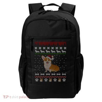 Cute Corgi Ugly Christmas Sweater Design Backpack