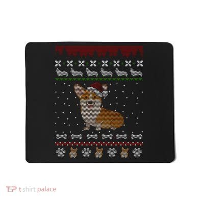 Cute Corgi Ugly Christmas Sweater Design Mousepad