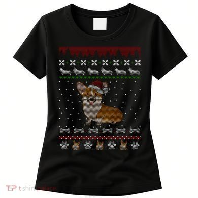 Cute Corgi Ugly Christmas Sweater Design Women's T-Shirt