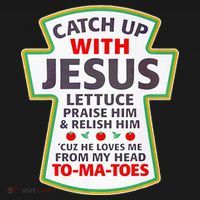 Christian Catch Up With Jesus Ketchup Funny Tomato Women's Hoodie thumb 2