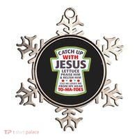 Christian Catch Up With Jesus Ketchup Funny Tomato Ornament thumb 0