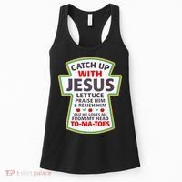 Christian Catch Up With Jesus Ketchup Funny Tomato Women's Tank Top thumb 0