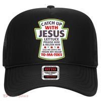 Christian Catch Up With Jesus Ketchup Funny Tomato Hat thumb 0