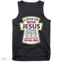 Christian Catch Up With Jesus Ketchup Funny Tomato Tank Top thumb 0