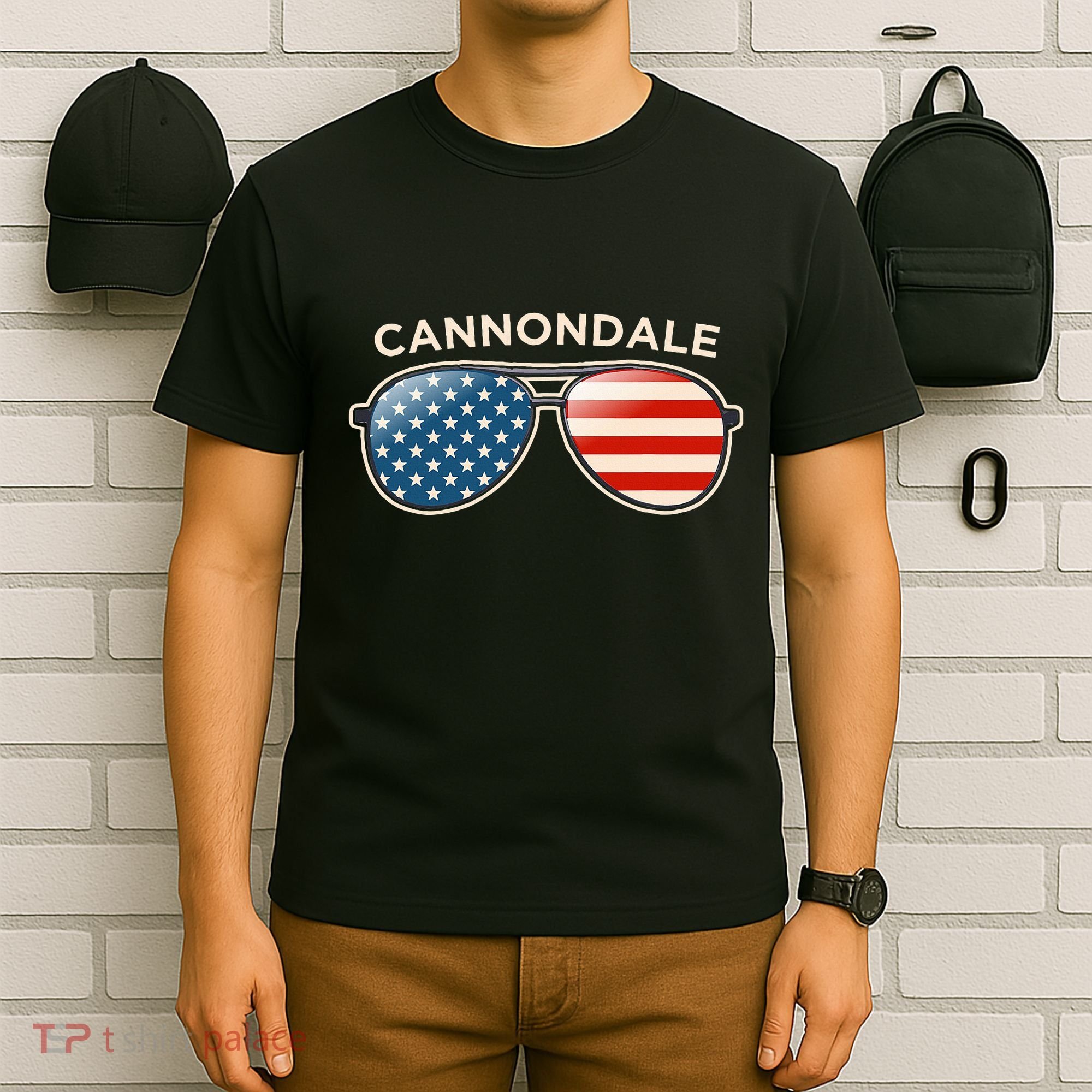 Cannondale Ct Vintage Us Flag Sunglasses T-Shirt