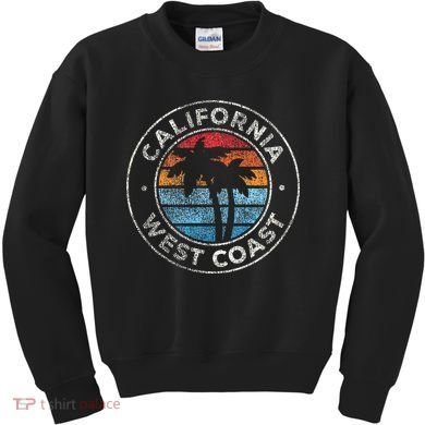California CA Vintage Graphic Retro 70s Kids Sweatshirt