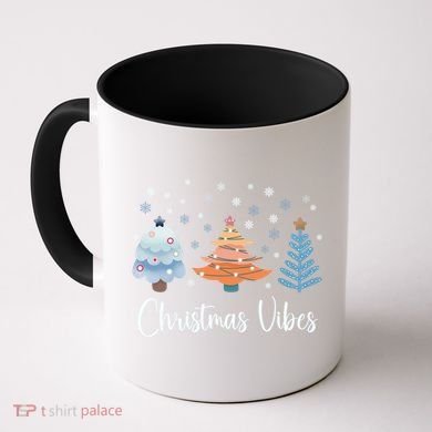 Cute Christmas Vibes Holiday Snow Tree Design Funny Gift Coffee Mug