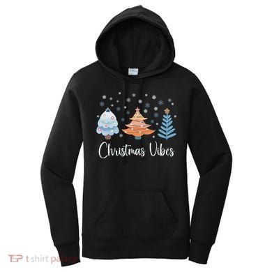 Cute Christmas Vibes Holiday Snow Tree Design Funny Gift Women's Hoodie