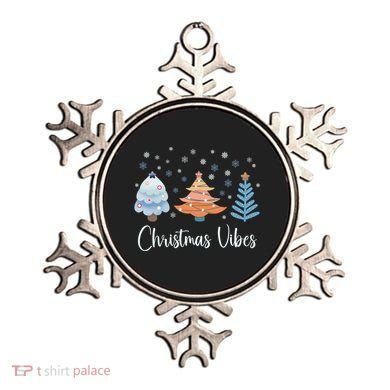 Cute Christmas Vibes Holiday Snow Tree Design Funny Gift Ornament