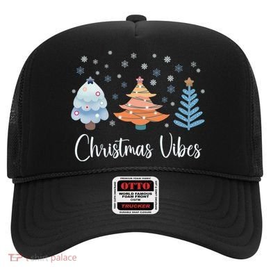 Cute Christmas Vibes Holiday Snow Tree Design Funny Gift Hat