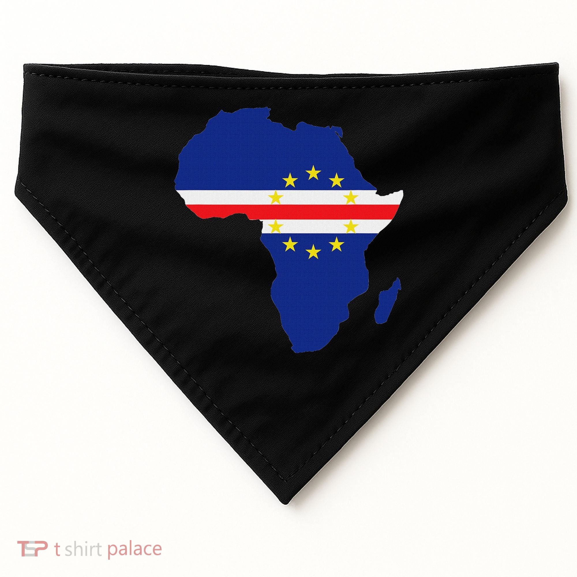 Cape Cabo Verde Verdean Flag Pride Africa Map USA-Made Doggie Bandana