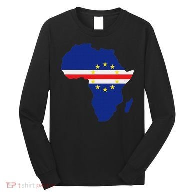 Cape Cabo Verde Verdean Flag Pride Africa Map Long Sleeve Shirt