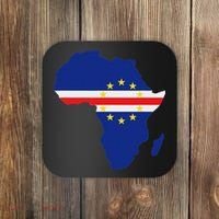 Cape Cabo Verde Verdean Flag Pride Africa Map Coaster thumb 0