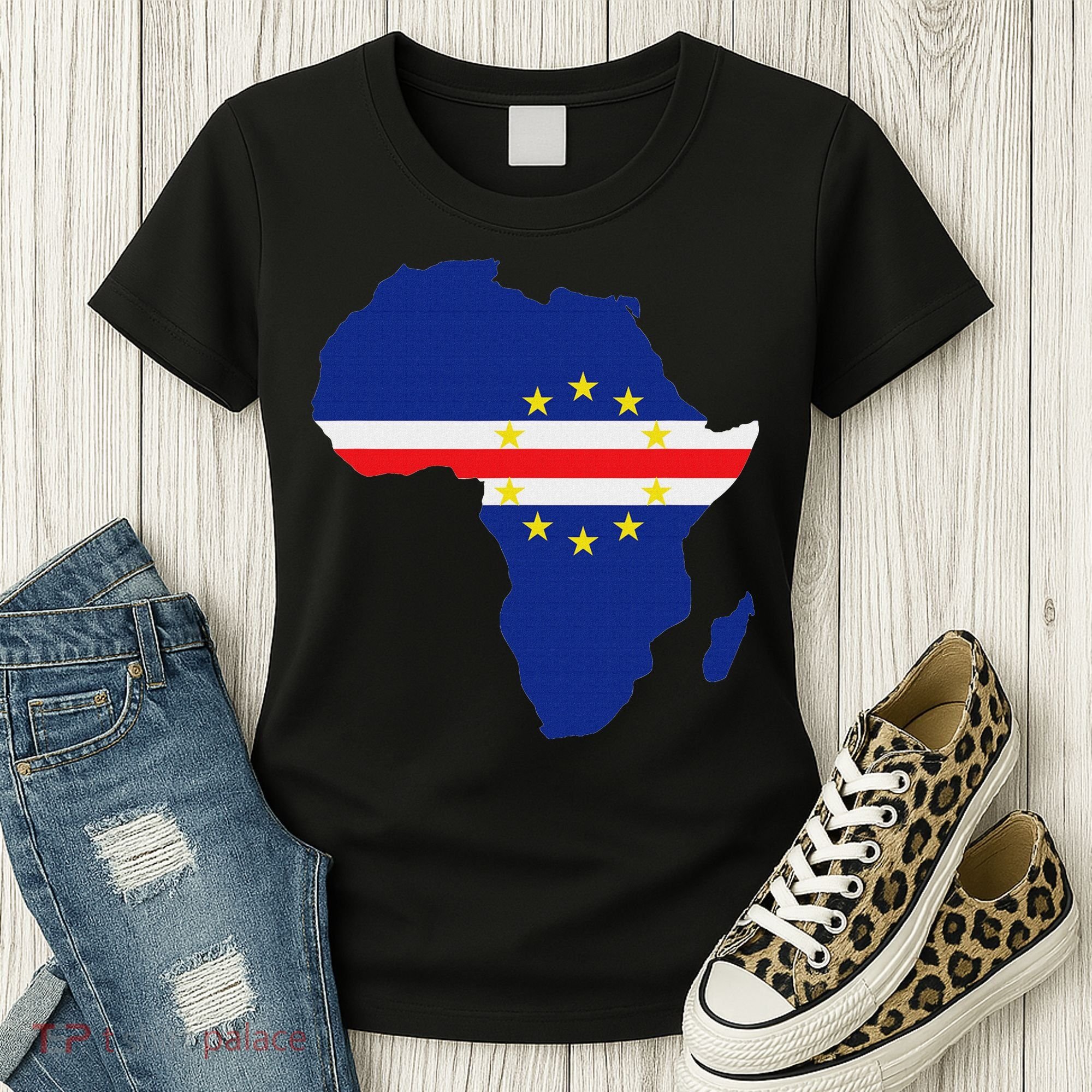 Cape Cabo Verde Verdean Flag Pride Africa Map Women's T-Shirt